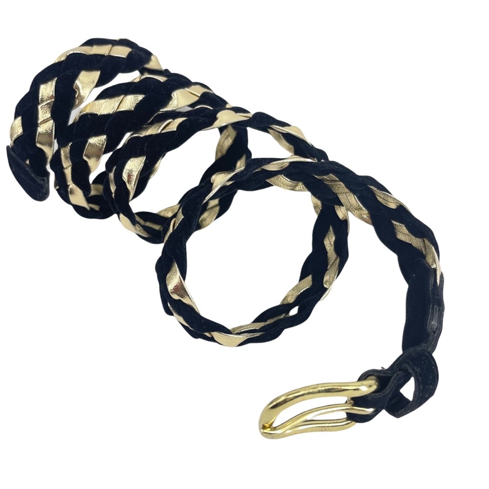 Vintage Brass Plated Gold/Black Belt